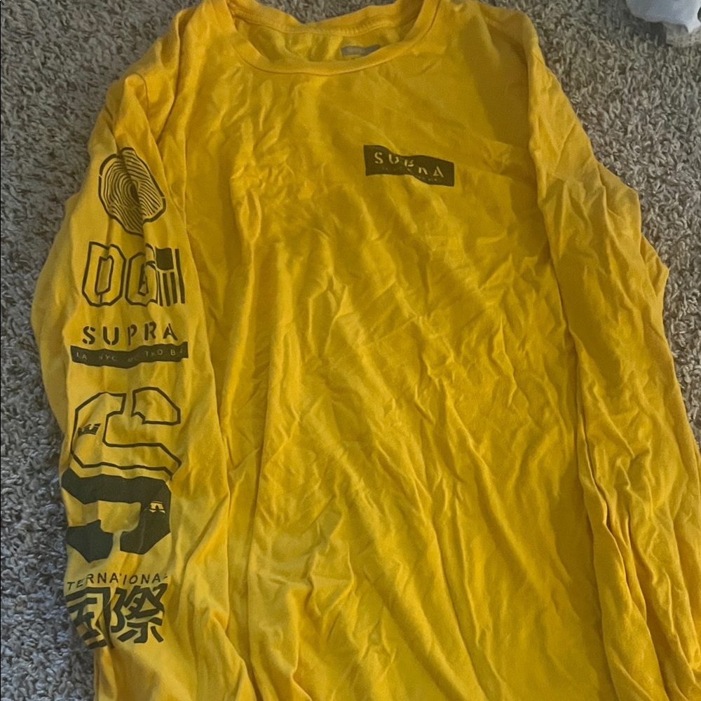Supra Bright Yellow Graphic Long Sleeve Shirt